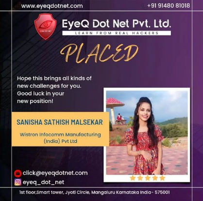 EyeQ Dot Net Job Placement sanisha