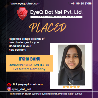 EyeQ Dot Net Job Placement ifsha banu
